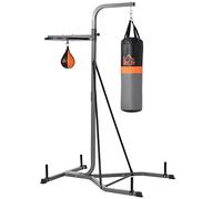 HOMCOM Stazione Multiuso Regolabile con Sacco da Boxe 20kg, Punching Ball