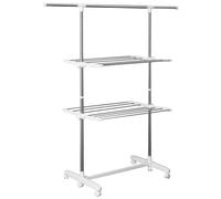 Homcom - Stendibiancheria 3 piani Stendino con Appendiabiti e Ruote - Regolabile 139x62x136cm