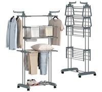 HOMCOM Stendibiancheria Pieghevole a 5 Ripiani, 73x64x172 cm, Grigio