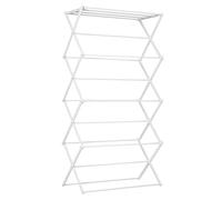 HOMCOM Stendibiancheria pieghevole a torre 74x35x144cm Bianco