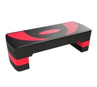 HOMCOM step board aerobic stepper regolabile in altezza con 3 livelli (10/15/20 cm) cyclette fitness per interni esterni portata fino a 150 kg rosso