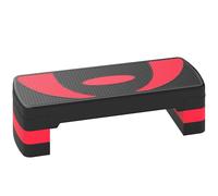 HOMCOM Step Fitness da Aerobica, Stepper Regolabile a 3 Altezze 10-15-20 cm per Allenamento a Casa e Palestra, Rosso e Nero