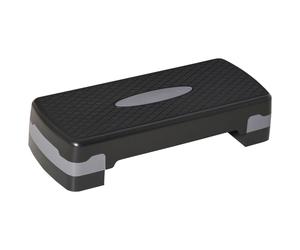 HOMCOM Step Fitness per Allenamento a Casa e Palestra, in PP con Altezza Regolabile 10cm e 15cm, 68x29cm Nero e Grigio Aosom