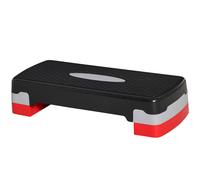 HOMCOM Stepper Fitness Casa, Step Fitness con Altezza Regolabile 10-15 cm, con Strato Antiscivolo, Pedana Step Fitness Casa per Allenamento a Palestra, 68x29cm, Nero e Rosso