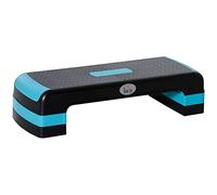 HOMCOM Stepper Aerobica Regolabile su 3 Altezze, Step Fitness in Plastica per Allenamento a Casa e Palestra, 78x28x10/15/20 cm, Nero e Blu