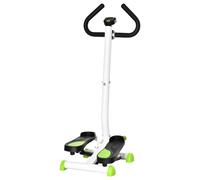 HOMCOM Stepper con Manubrio Monitor LCD e Pedali Antiscivolo Bianco e Verde