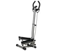 HOMCOM Fitness Stepper con Monitor LCD, Manubrio Regolabile ed Elastici