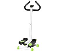 HOMCOM Stepper con Manubrio, Schermo LCD Piatto, Resistenza Regolabile - Bianco - Nouvo