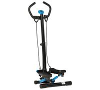 HOMCOM Stepper con Monitor LCD, Manubrio Regolabile ed Elastici