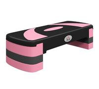 HOMCOM Stepper Fitness Aerobica Altezza Regolabile 10/15/20 cm Superficie Antiscivolo 80 x 31 x 20 cm Nero Rosa Chiaro