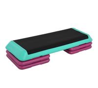 HOMCOM Stepper per Aerobica Regolabile 110x40x20 cm Nero Verde e Viola