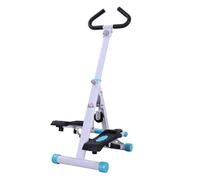 HOMCOM Stepper w/Maniglia Impugnatura Allenamento Fitness Macchina Per Fitness Aerobica Esercizio Casa Palestra Bianco