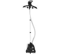 HOMCOM Stiratrice Verticale a Vapore 1.4L con Asta Estendibile e 2 Rotelle Nero
