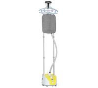 HOMCOM Stiratrice Verticale da 1950W, con Temperatura Regolabile su 11 Livelli e Asta Telescopica, Giallo Aosom Italy