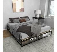 HOMCOM struttura del letto in acciaio altezza 25 cm per materasso 180x200 cm nero