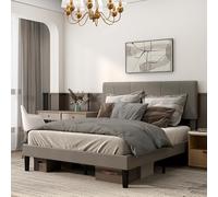 HOMCOM Struttura letto matrimoniale, 140 x 190 cm, letto per 2 persone, struttura in metallo, testata regolabile, con boxer, contenitore sotto il letto, montaggio facile, nero