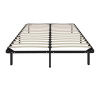 HOMCOM Struttura Letto Matrimoniale 160x190 cm a 28 Doghe, Rete Matrimoniale in Legno con Struttura in Acciaio e Spazio Contenitore Inferiore, per Camera da Letto, Montaggio Facile, Altezza 31cm, Nero