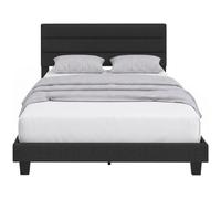 HOMCOM Struttura Letto Matrimoniale 160x200 cm Testiera Regolabile Nero