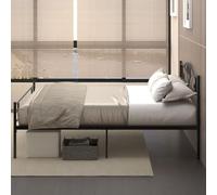 HOMCOM Letto 1 Piazza e Mezza Struttura Acciaio e Doghe Integrate 145x211x106cm