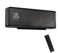 HOMCOM Stufa Ceramica 2000W a Parete 3 Modalità, Timer, Pannello in Vetro Nero