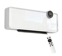 HOMCOM Stufa Ceramica Elettrica 2000W Termoventilatore da Parete Bianco | 3 Modalità, Ventilatore e Riscaldamento Regolabile, Timer Settimanale/24 Ore, Rilevazione Finestra Aperta, Telecomando