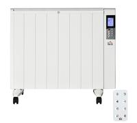 HOMCOM Stufa Elettrica 1000/2000W Portatile con Timer in Alluminio Acciaio e ABS