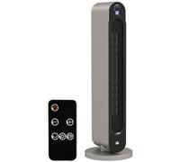 HOMCOM Stufa Elettrica Basso Consumo PTC con Timer Ø25x73.5 cm Argento Nero