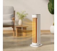 HOMCOM Stufa Elettrica Ceramico 2000W con 3 Temperature Regolabili, Stufetta Elettrica con Timer 15 Ore, Telecomando, Protezione da Surriscaldamento e Ribaltamento, Basso Consumo, Bianco Le tue stanze