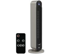 HOMCOM Stufa Elettrica Oscillante a 3 Modalità, Temperatura Regolabile e Telecomando, Ø25x73.5 cm, Argento Aosom
