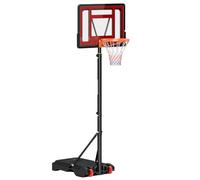HOMCOM Supporto da basket da esterno con ruote, regolabile 160-210 cm | Canestro da basket con supporto, tabellone 83x59 cm, per adolescenti, garage, cortile, giardino.