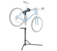 HOMCOM Supporto per intaglio biciclette Supporto per biciclette pieghevole con vassoio magnetico regolabile in altezza da 107 a 160 cm e girevole a 360° Carico 40 kg Nero