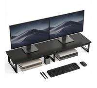 HOMCOM Supporto per Monitor con 2 Scomparti, 114x30x16.5 cm, Nero