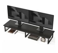 HOMCOM Supporto per Monitor con 2 Scomparti, Nero