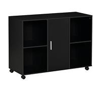 HOMCOM Supporto per stampante - Organizzatore rotante per scrivania - Dimensioni 100L x 40L x 71H cm in legno nero