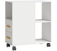 HOMCOM Supporto per stampante Tavolo per stampante con ripiano regolabile, ruote per fax scanner 60 x 30 x 65 cm Bianco Aosom Italy