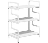 HOMCOM Supporto Porta Stampante a 3 Ripiani, Supporto Stampante, Moderno e Salvaspazio in Acciaio, per Casa, Studio, Ufficio, Stile Industriale, 55x40x77 cm, Bianco