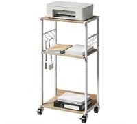 HOMCOM Supporto Stampante 3 Livelli con Ruote e Ganci