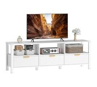 HOMCOM Supporto TV 152 cm, supporto TV per televisori fino a 65" con 3 cassetti scanalati e 3 ripiani aperti, panca TV moderna per soggiorno, camera da letto, bianco