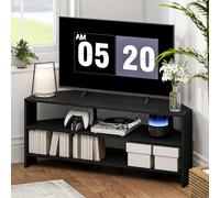 HOMCOM Supporto TV angolare per televisore da 47 pollici, unità TV moderna con 2 ripiani aperti per soggiorno, camera da letto, nero