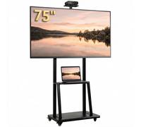 HOMCOM Supporto TV Mobile con Altezza Regolabile, 32-75 Pollici, Nero