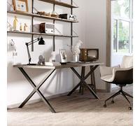 HOMCOM Table 2 gambe Set 80x72 cm X forma con protezioni nere