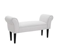 HOMCOM Taburete Pie de Cama Banqueta con Brazos Tapizada Banco de Dormitorio