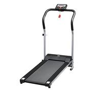 HOMCOM Tapis Roulant Elettrico e Pieghevole con Schermo LCD e 2 Ruote per Allenamento a Casa o in Ufficio, Motore 500W Velocità 10km/h