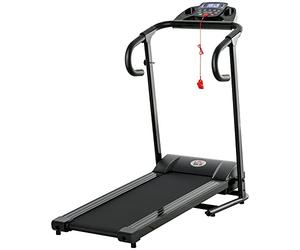 HOMCOM Tapis Roulant Elettrico Pieghevole Salvaspazio, Tapis Roulant Professionale con Display LCD, Velocità 0.8-10km/h e 12 Programmi, Potenza 500W, per Casa e Ufficio, Nero