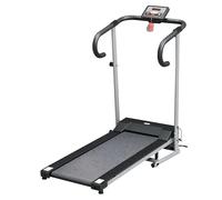 HOMCOM Tapis Roulant Pieghevole con Inclinazione, Tapis Roulant Elettrico Portatile con Schermo LCD, Velocità 1-10 km/h, Ruote, Impugnatura, per Home, Casa e Ufficio, Nero