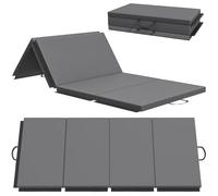 HOMCOM Tappetino da Ginnastica Pieghevole Antiscivolo 180x80 cm Grigio