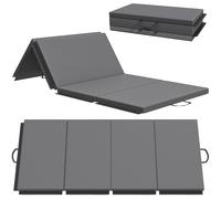 HOMCOM Tappetino da Ginnastica Pieghevole e Antiscivolo 180x80x5 cm Grigio