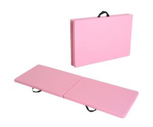 HOMCOM Tappetino da Ginnastica Pieghevole, Materassino Fitness Spesso 5 cm e Antiscivolo, 180x60x5 cm, Rosa Aosom Italy
