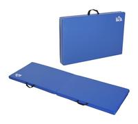 HOMCOM Tappetino da Ginnastica Pieghevole Spessore 5 cm 180x60 cm Blu