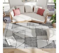 HOMCOM Tappeto Antiscivolo a Linee Geometriche in Poliestere Multicolore